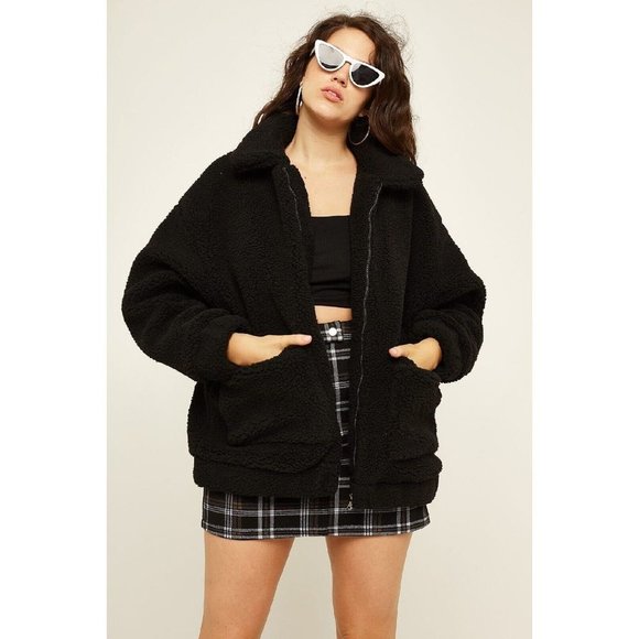 I.AM.GIA Jackets & Blazers - I.Am.Gia Black Pixie Oversized teddy jacket size L